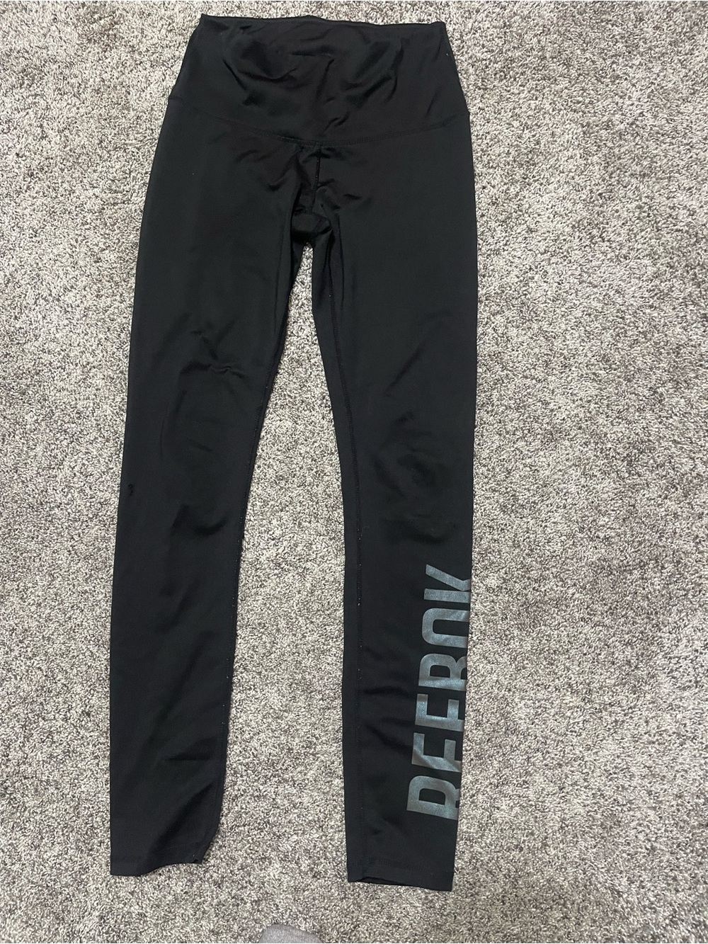 Reebok Black High-Waist Leggings with Side Logo